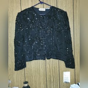 American Night NWT Silk Hand Beaded Formal Jacket